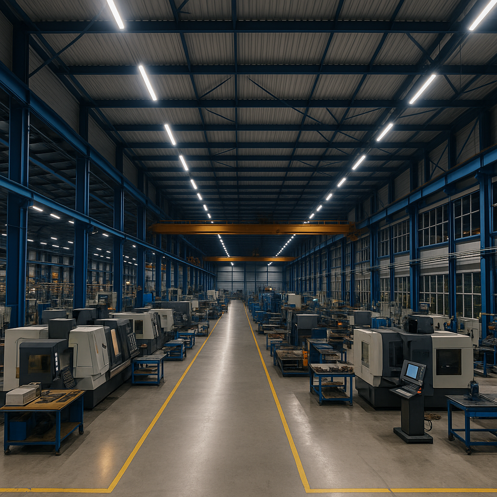Fábrica iluminada y operativa tras restablecimiento eléctrico